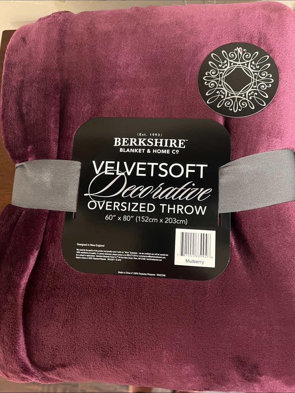 Berkshire VelvetSoft Throw in Mulberry Purple